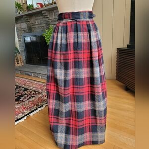 New! 80's Vtg Ralph Lauren Tartan Plaid Wool Skirt